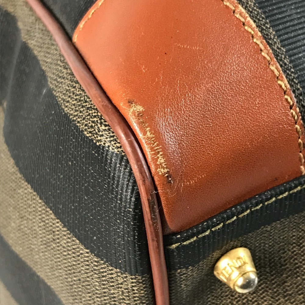 FENDI Vintage Pecan Bag, Travel Boston Leather, Men's & Women's, Khaki - Picture 9 of 16